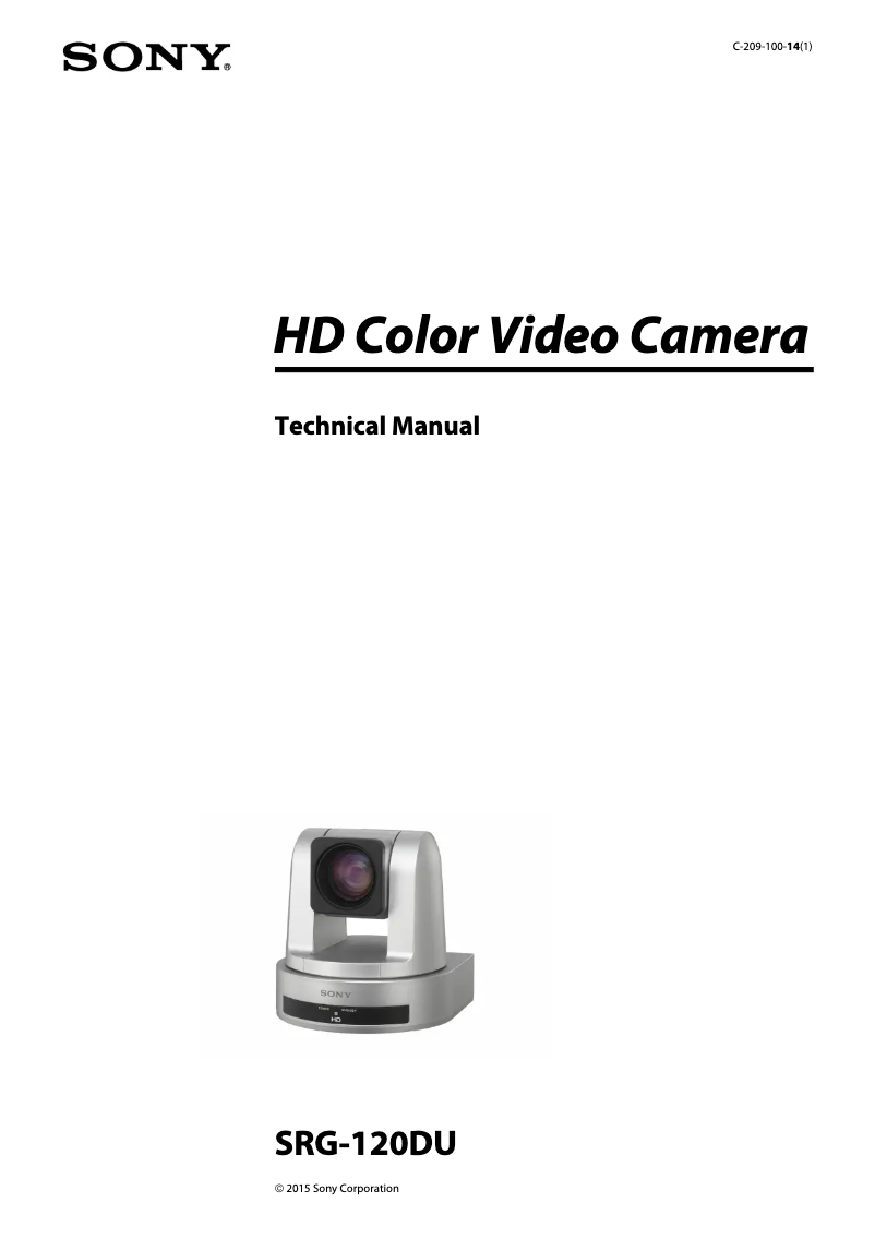 Page 1 de la notice Manuel utilisateur Sony SRG-120DU