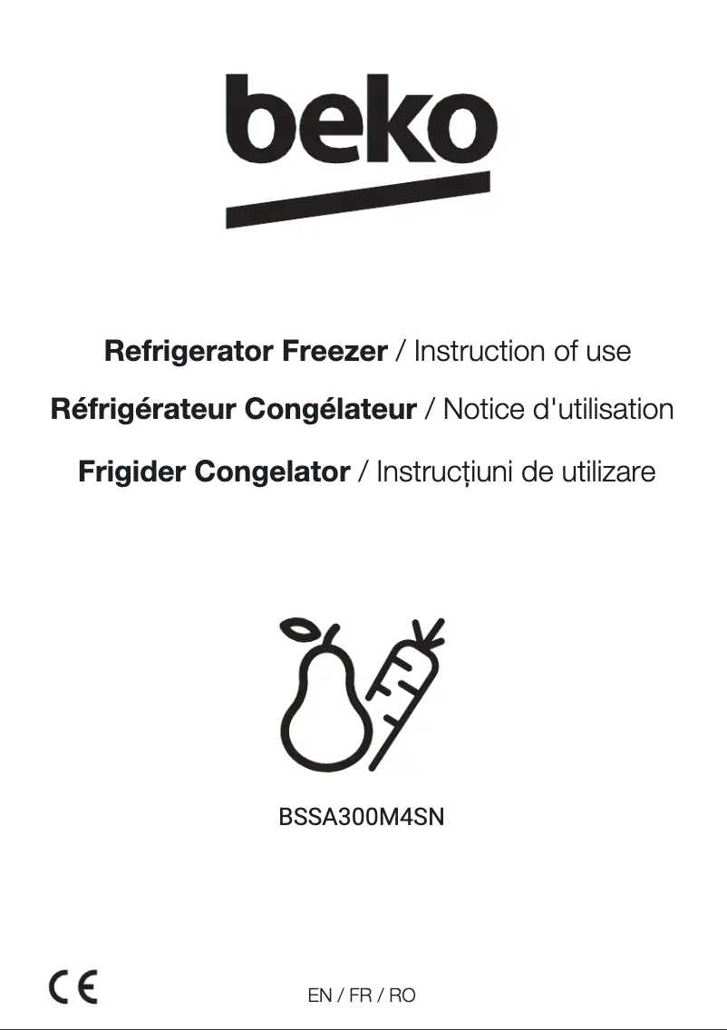 Page 1 de la notice Manuel utilisateur Beko BSSA300M4SN