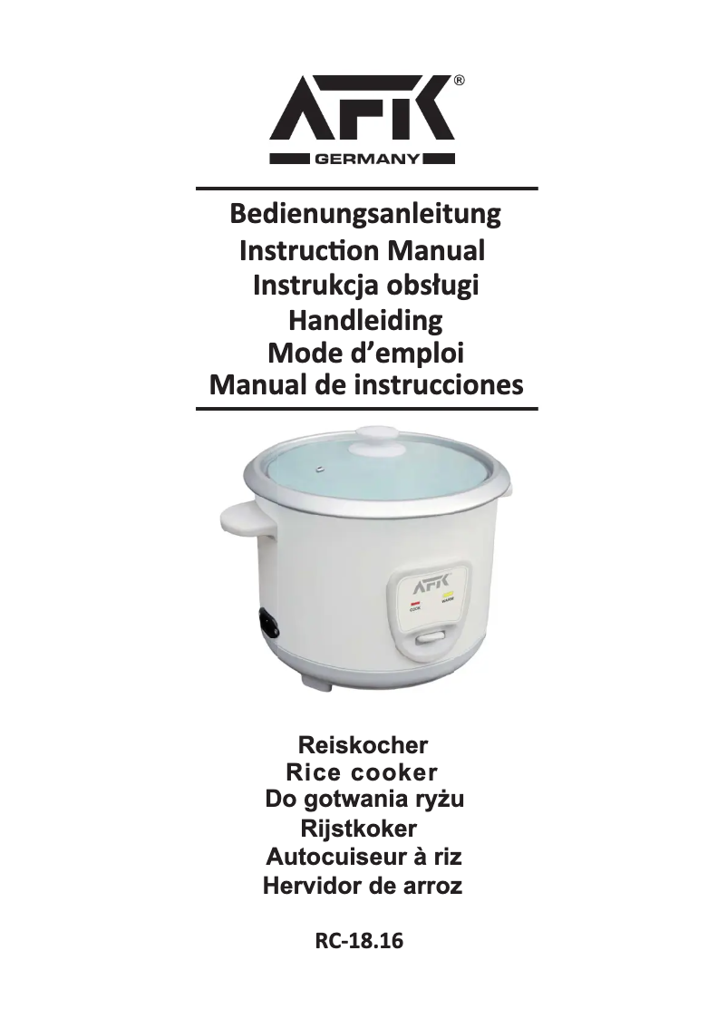 Page 1 de la notice Manuel utilisateur AFK RC-18.6