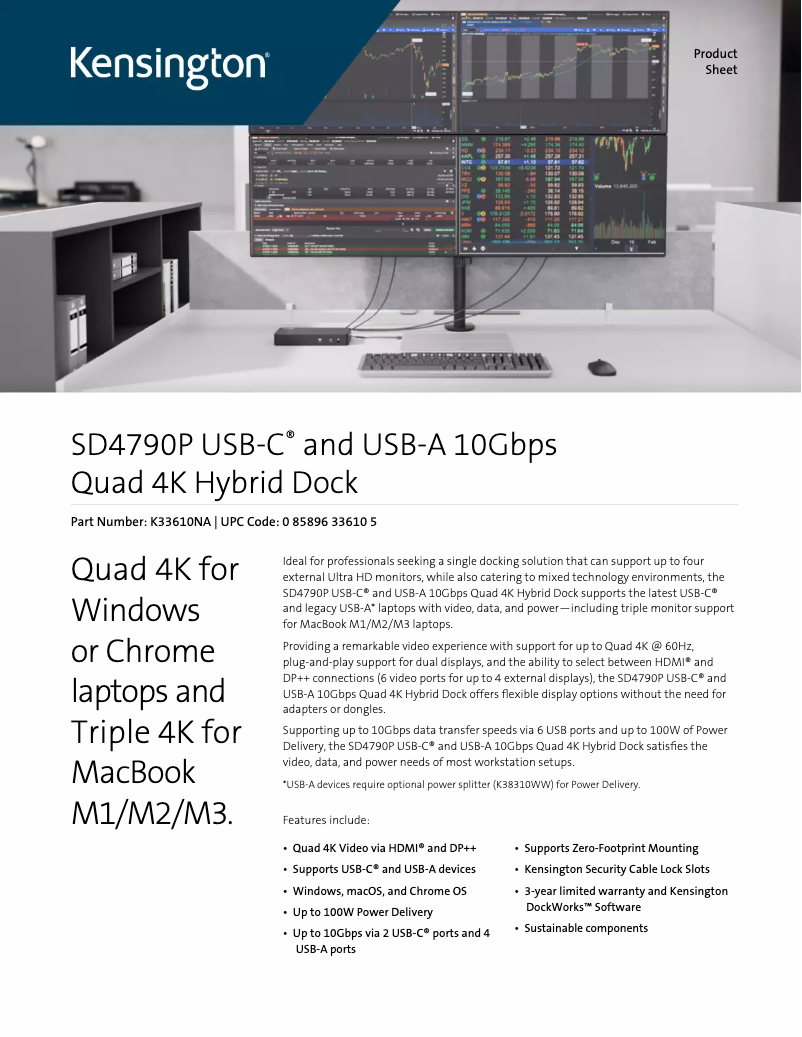 Page n°1 - Manuel utilisateur Kensington SD4790P