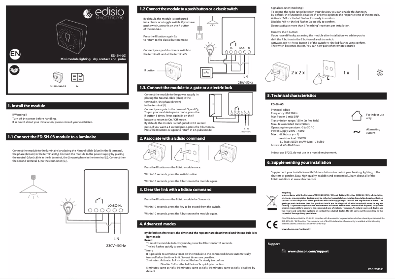 Image de la première page du manuel de l'appareil ED-SH-03