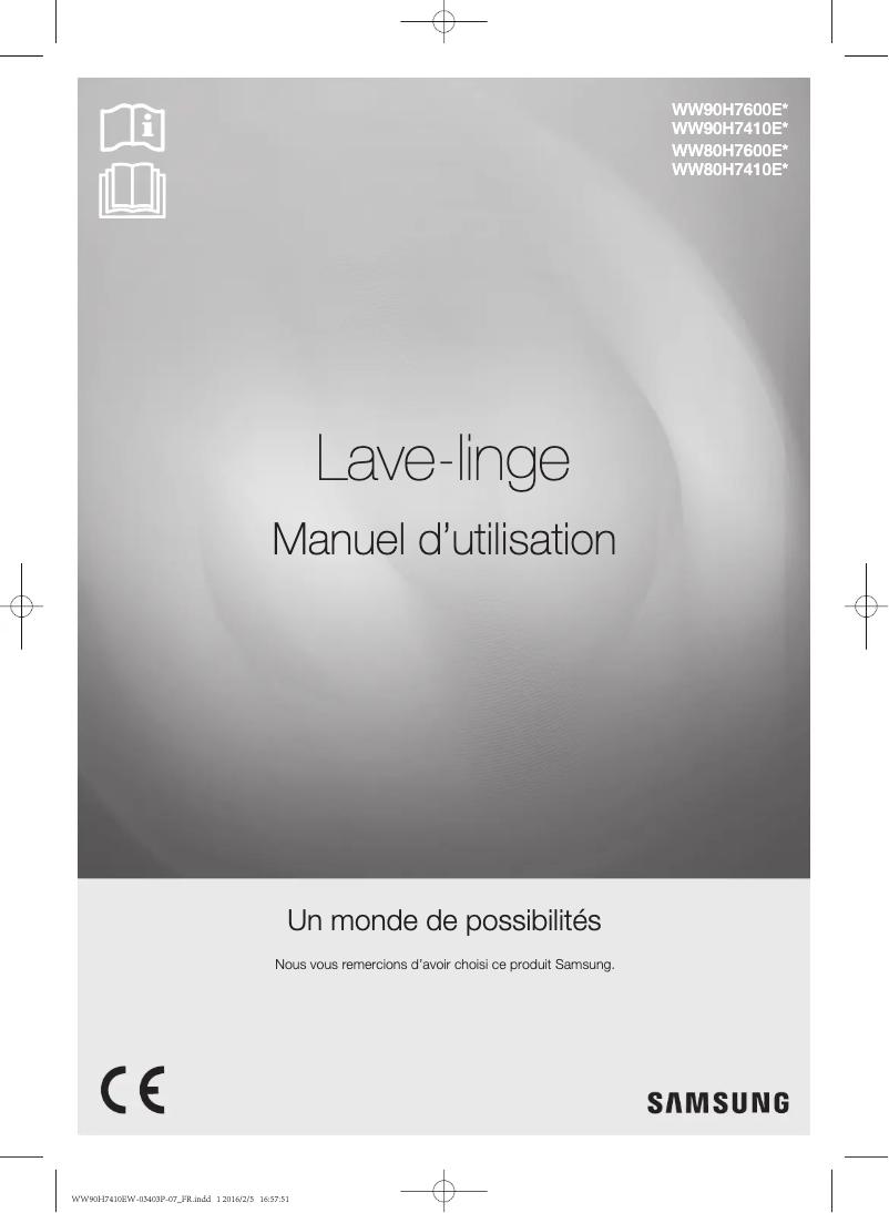 Página 1 del manual Manual de usuario Samsung WW90H7410EW/EF
