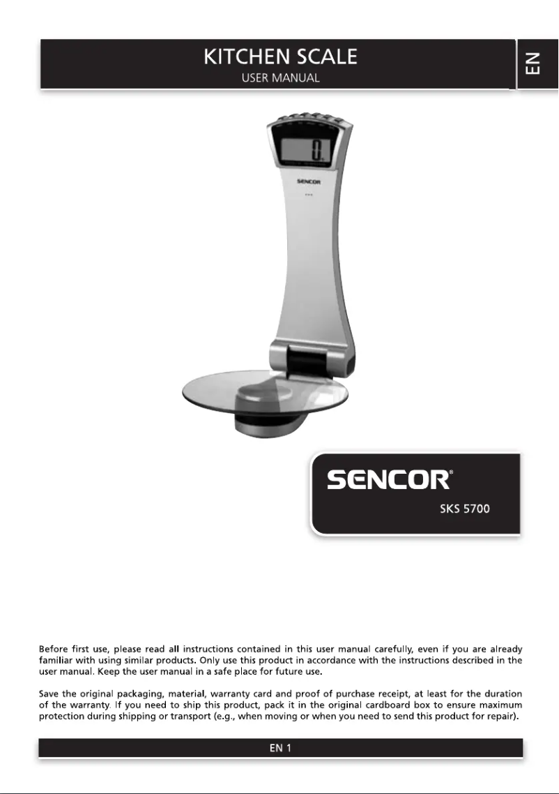 Image de la première page du manuel de l'appareil SKS 5700