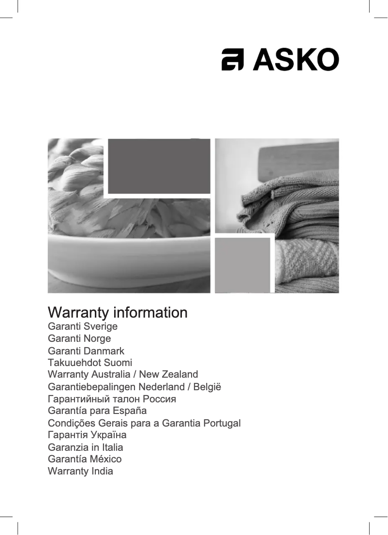 Page n°1 - Manuel utilisateur Asko CW 4936 S