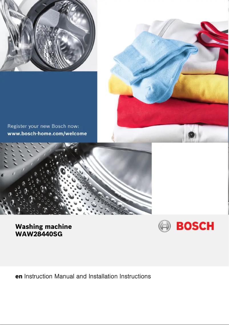 Page n°1 - Manuel utilisateur Bosch WAW28440SG
