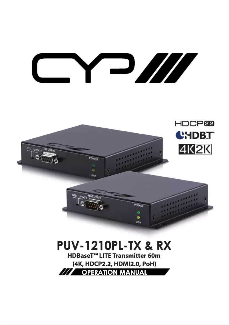 Page 1 de la notice Manuel utilisateur CYP PUV-1210PL-TX