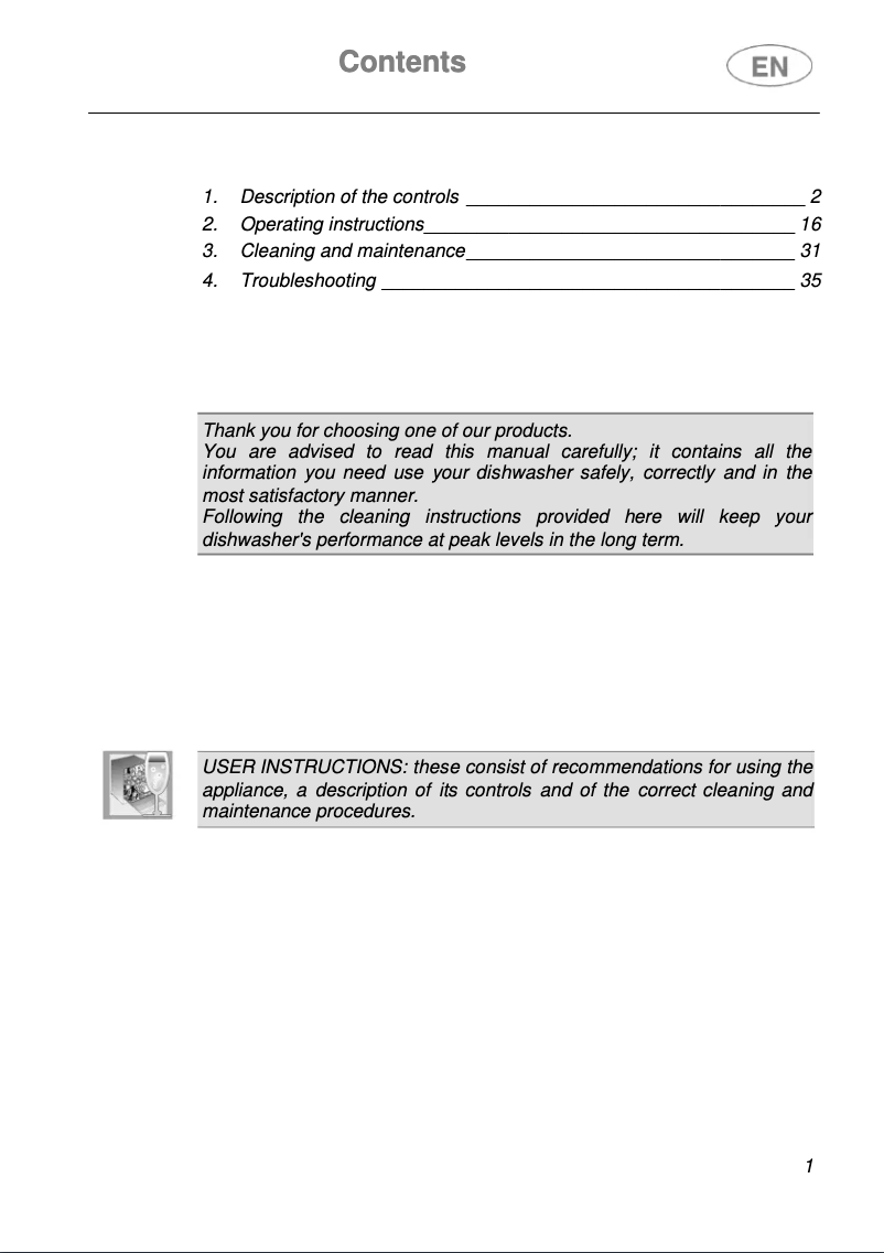 Page 1 de la notice Manuel utilisateur Smeg LSP367X
