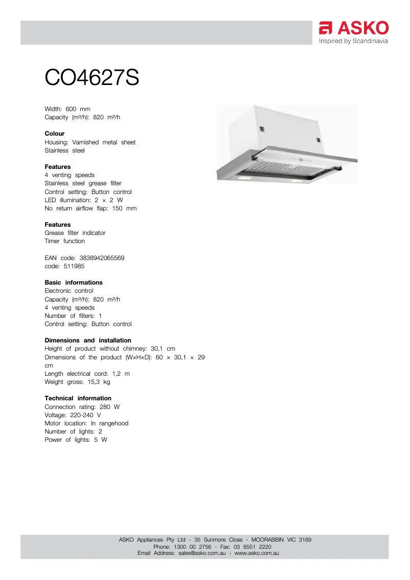 Image de la première page du manuel de l'appareil CO4627S