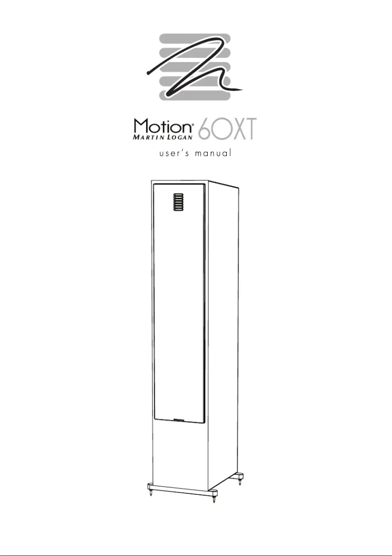 Page n°1 - Manuel utilisateur Martin Logan Motion 60XT