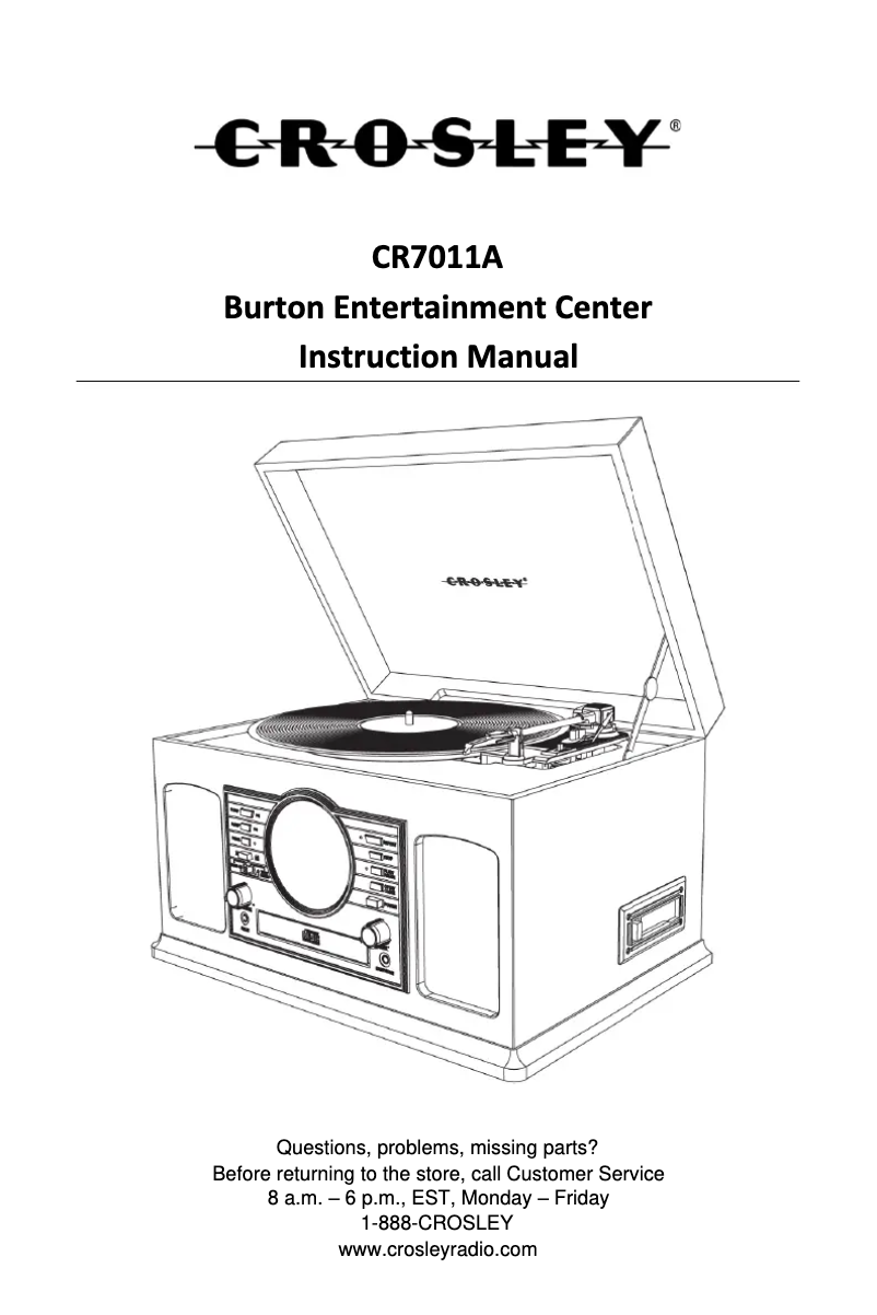 Page n°1 - Manuel utilisateur Crosley Burton CR7011A
