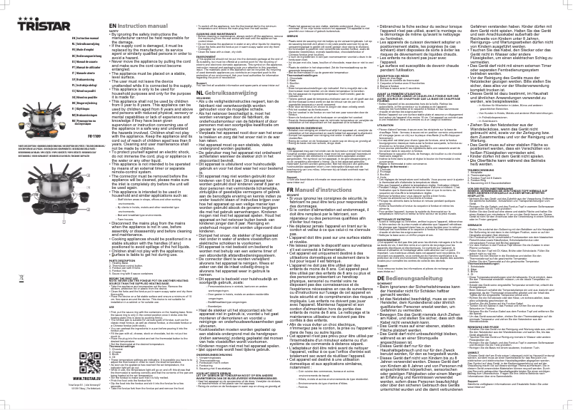 Page 1 de la notice Manuel utilisateur TriStar FO-1109