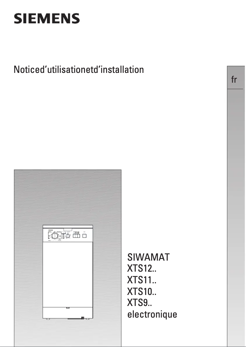Page n°1 - Manuel utilisateur Siemens WXTS1101FF