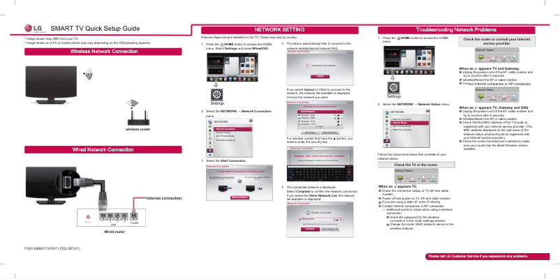 Page n°1 - Guide d'installation LG 55LM641Y