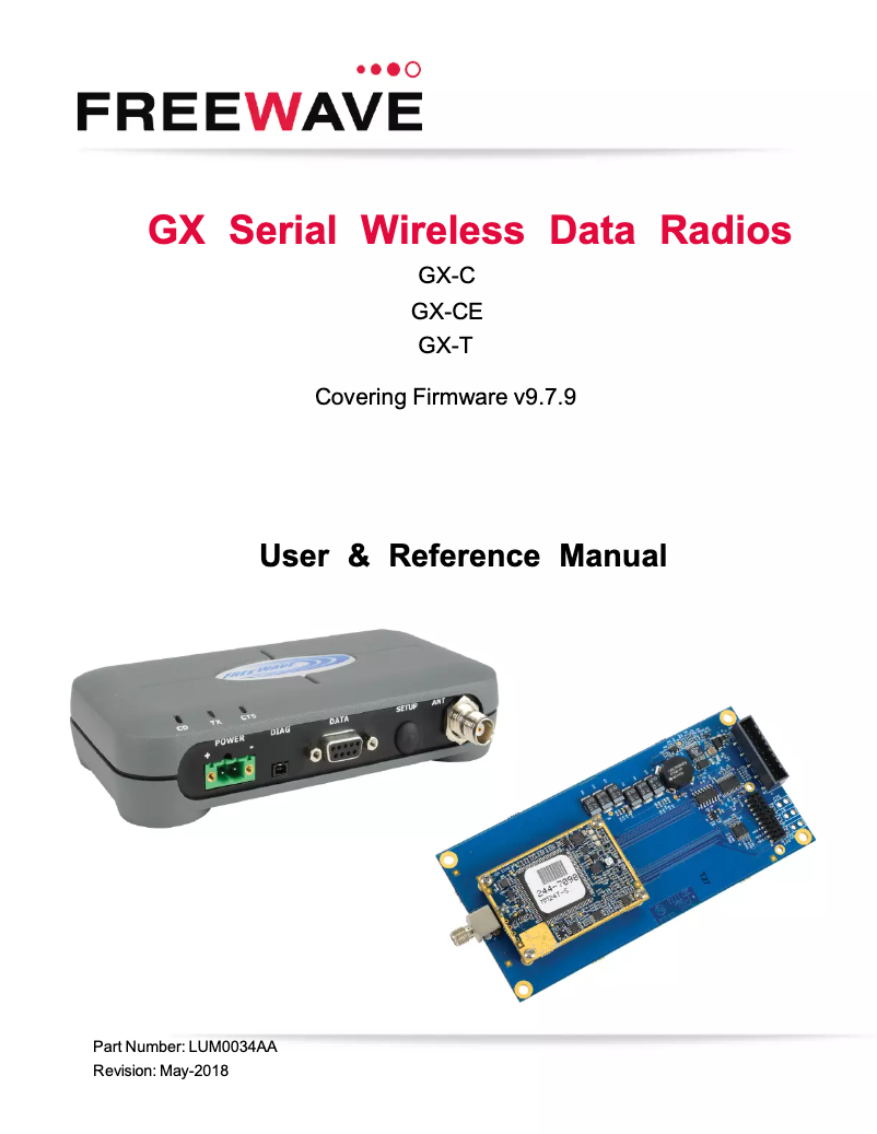 Page 1 de la notice Manuel utilisateur FreeWave GX-CE