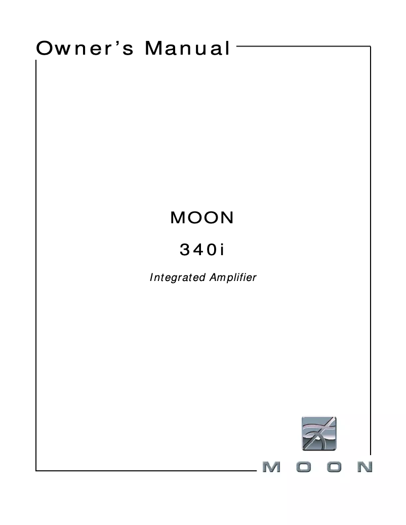 Page n°1 - Manuel utilisateur Simaudio MOON 340i
