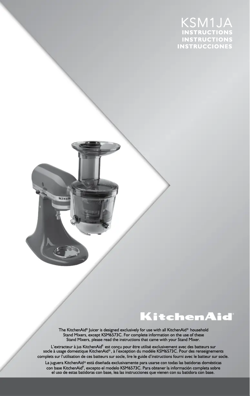 Page 1 de la notice Manuel utilisateur KitchenAid 5KVJ0111