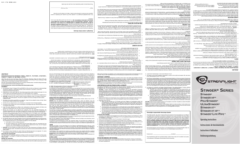 Image de la première page du manuel de l'appareil Stinger