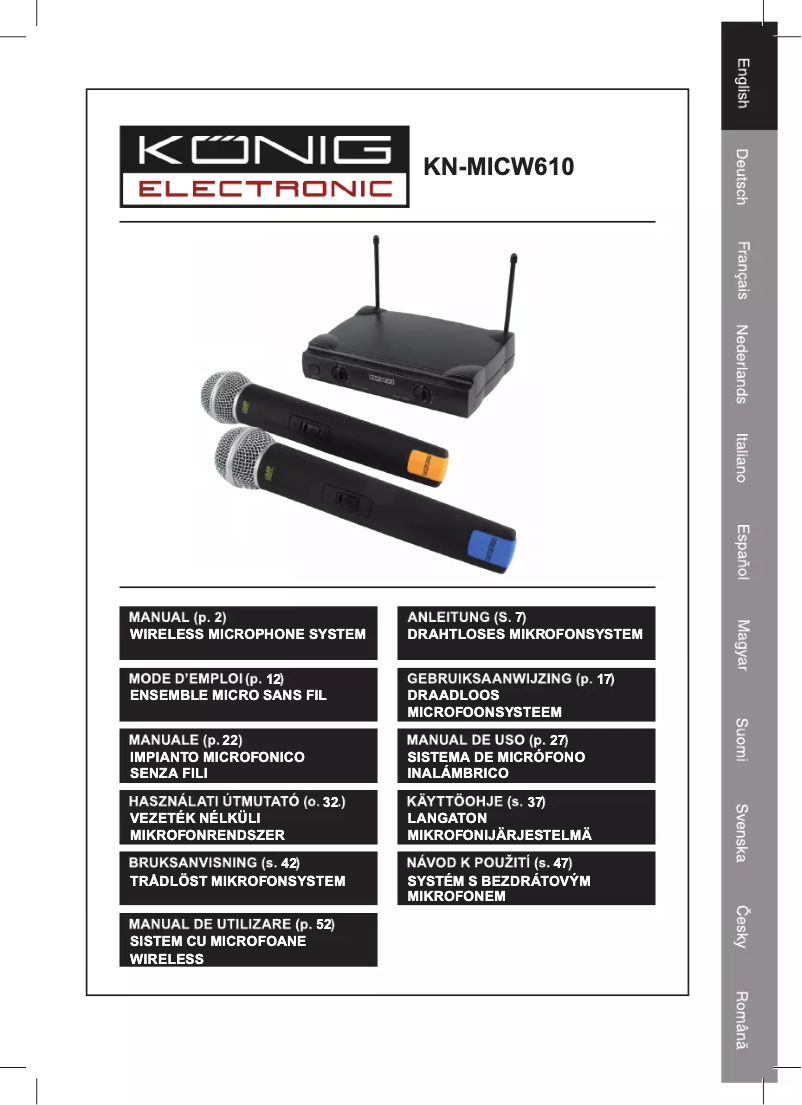 Page n°1 - Manuel utilisateur Konig KN-MICW610