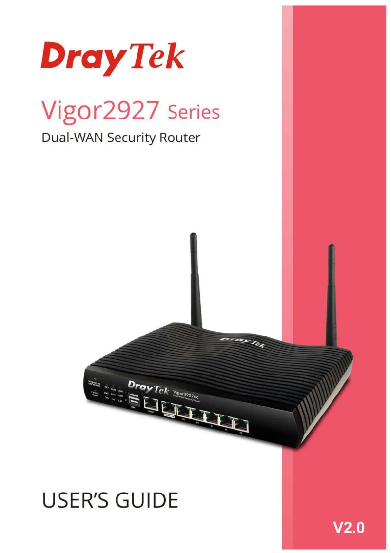 Page n°1 - Guide de démarrage rapide Draytek Vigor 2927