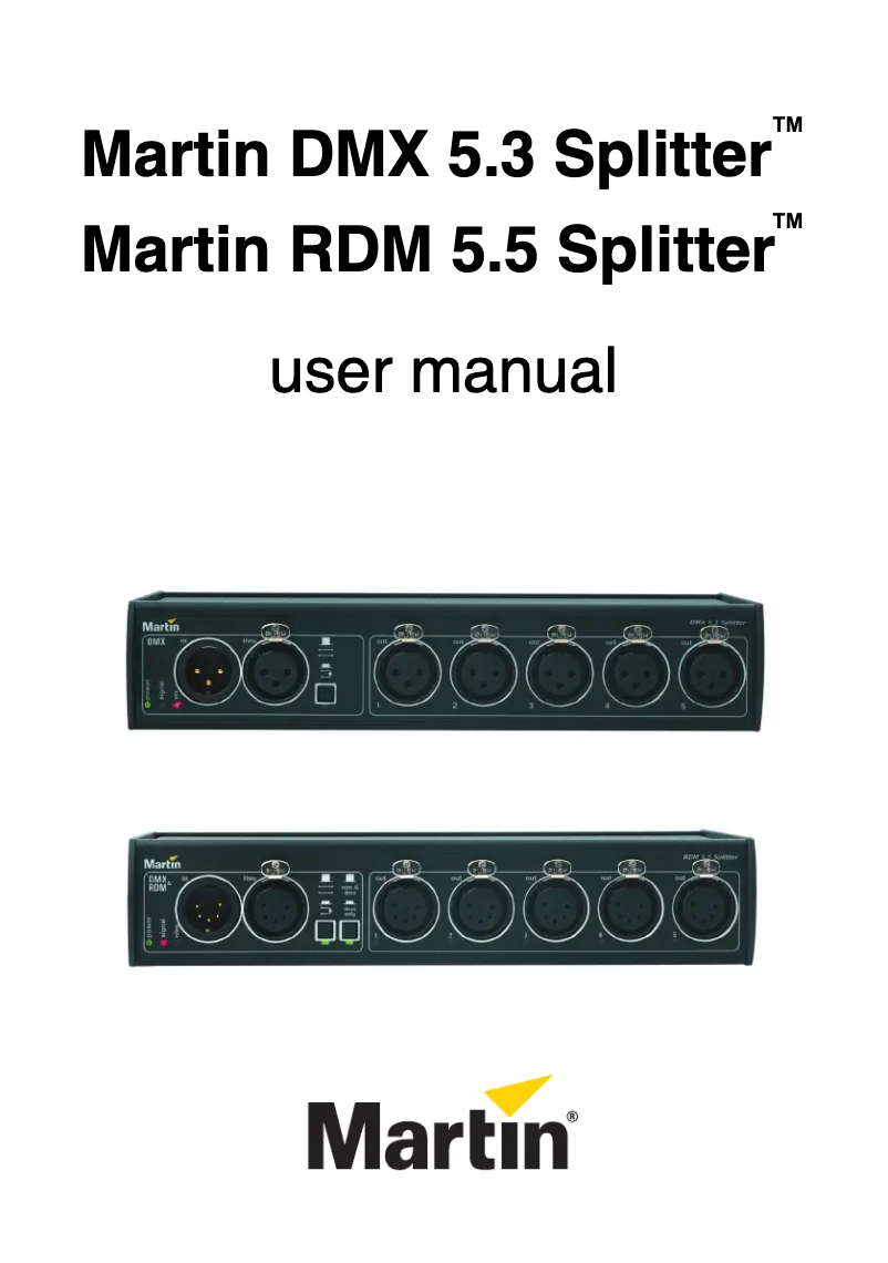 Image de la première page du manuel de l'appareil DMX 5.3 Splitter