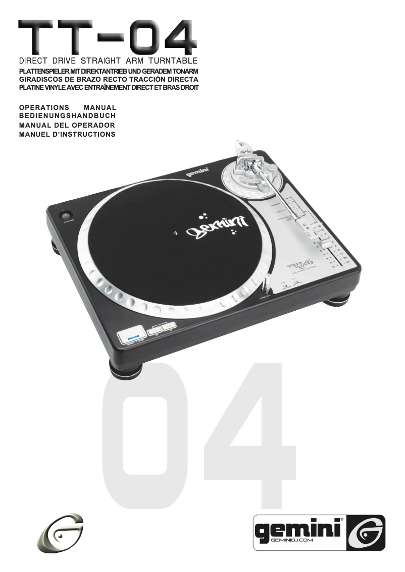 Page n°1 - Manuel utilisateur Gemini TT-2000