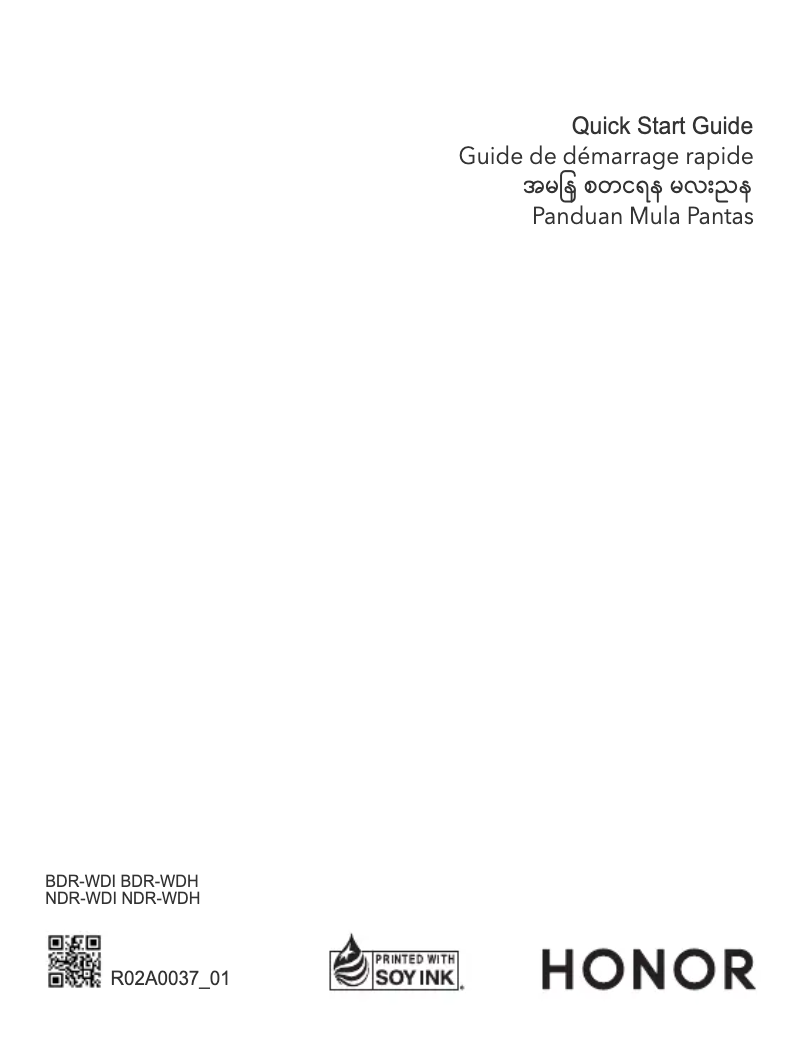 Page 1 de la notice Guide de démarrage rapide Honor MagicBook X 14