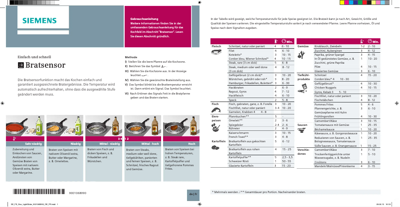 Page 1 de la notice Manuel utilisateur Siemens EH675LFC1E