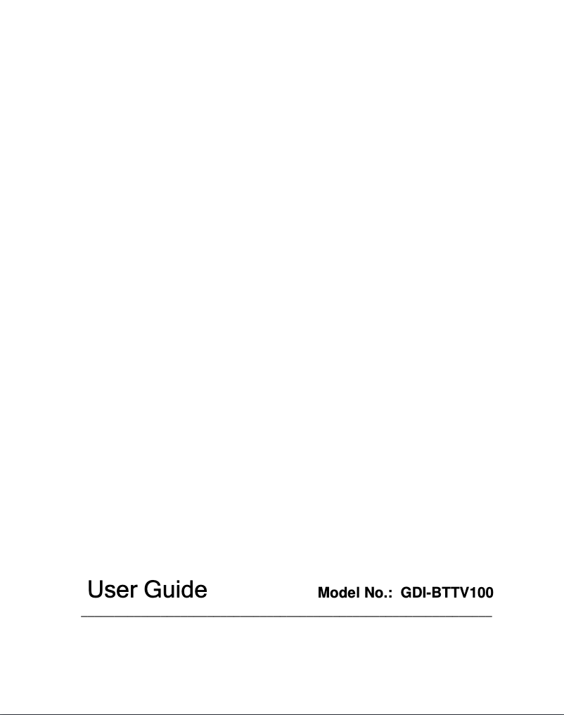 Page 1 de la notice Manuel utilisateur Grace Digital Audio GDI-BTTV100