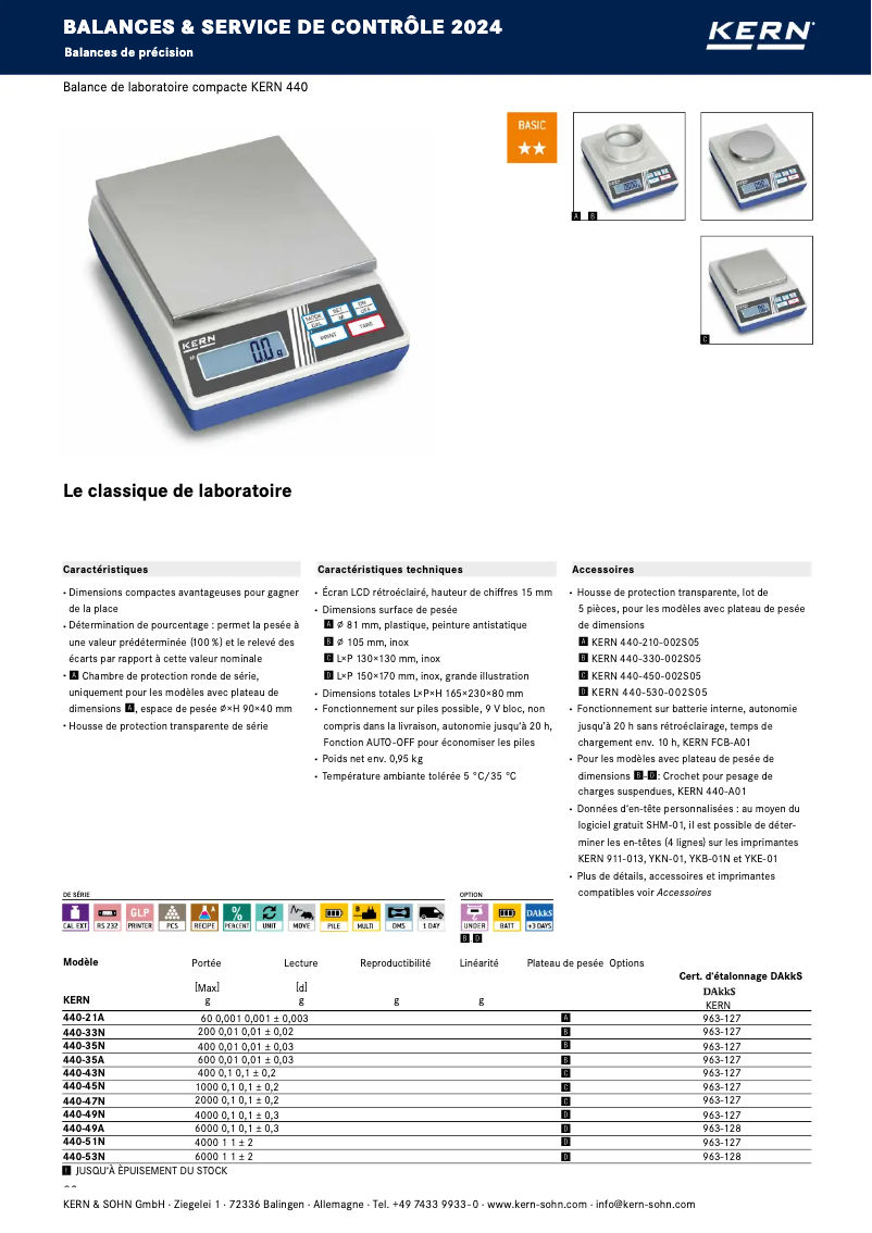 Page 1 de la notice Brochure Kern 440-45N