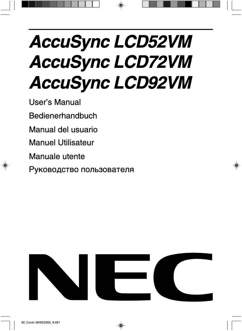 Imagen de la primera página del manual del dispositivo AccuSync LCD72VM