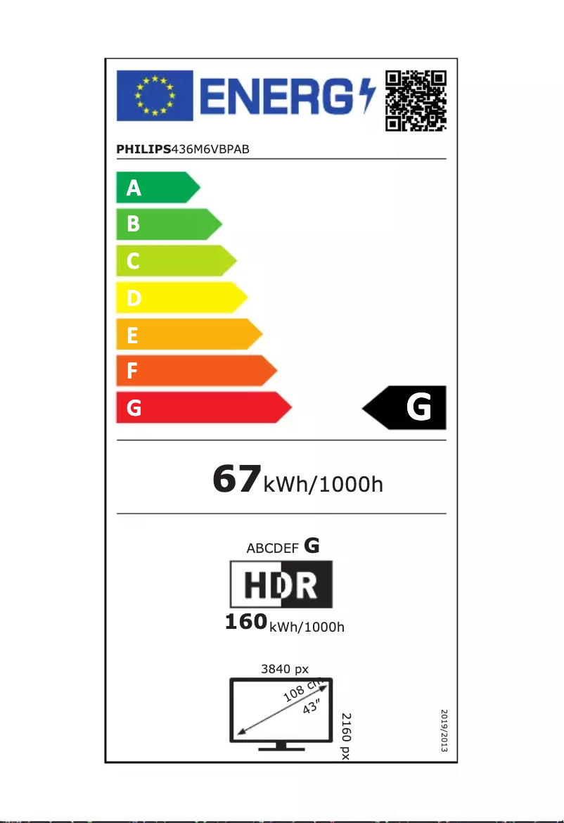 Page n°1 - Label énergétique Philips Momentum 436M6VBPAB