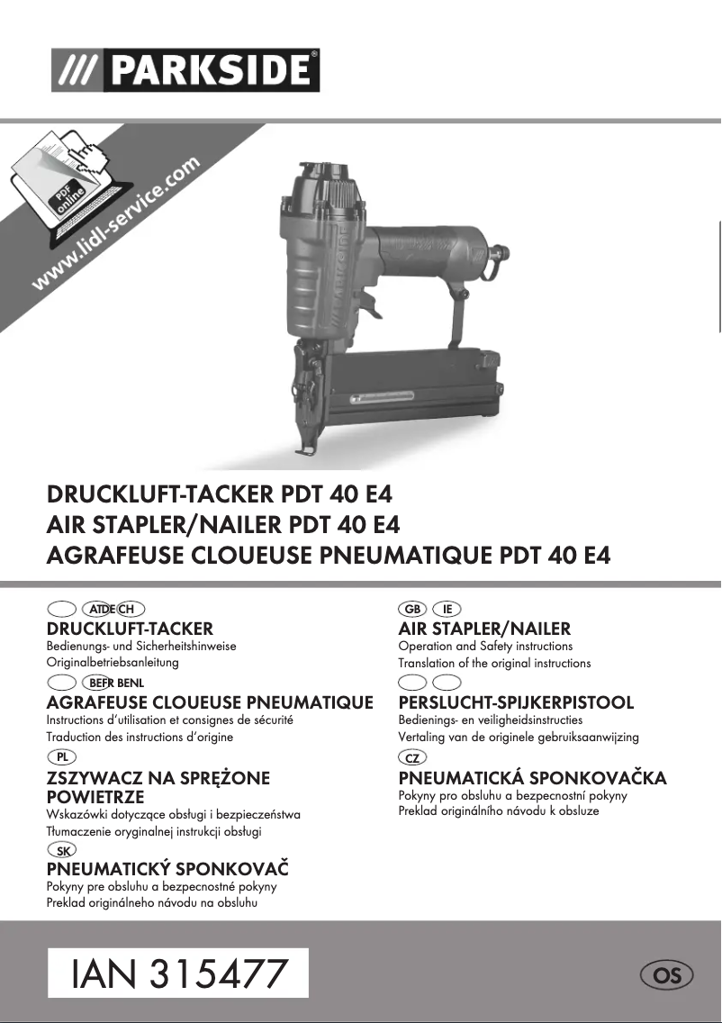 Image de la première page du manuel de l'appareil PDT 40 E4