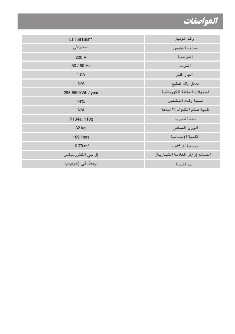 Page 1 de la notice Manuel utilisateur LG LTT581BBWI