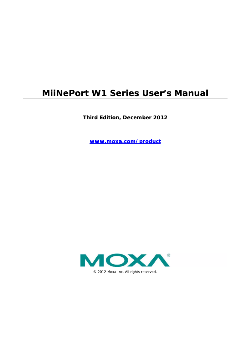 Image de la première page du manuel de l'appareil MiiNePort W1