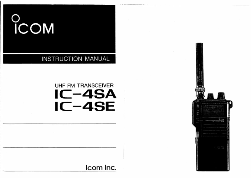 Image de la première page du manuel de l'appareil IC-4SA