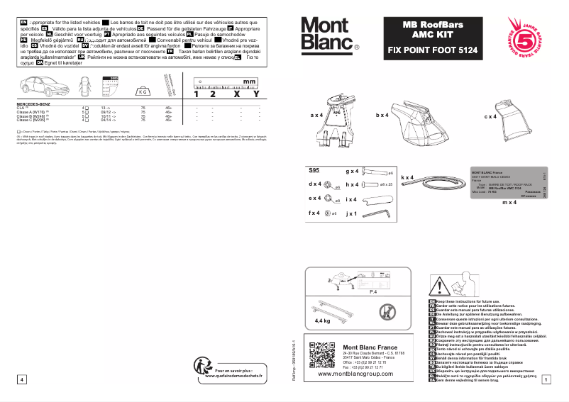 Page 1 de la notice Manuel utilisateur Mont Blanc AMC 5124