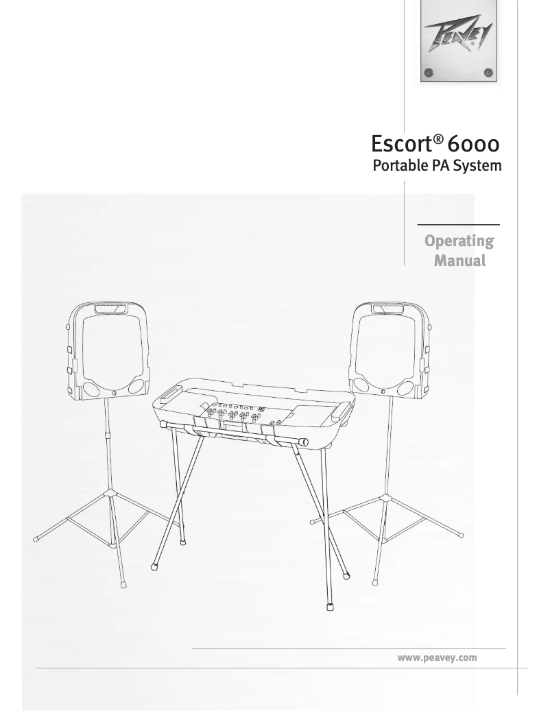 Page n°1 - Manuel utilisateur Peavey Escort 6000