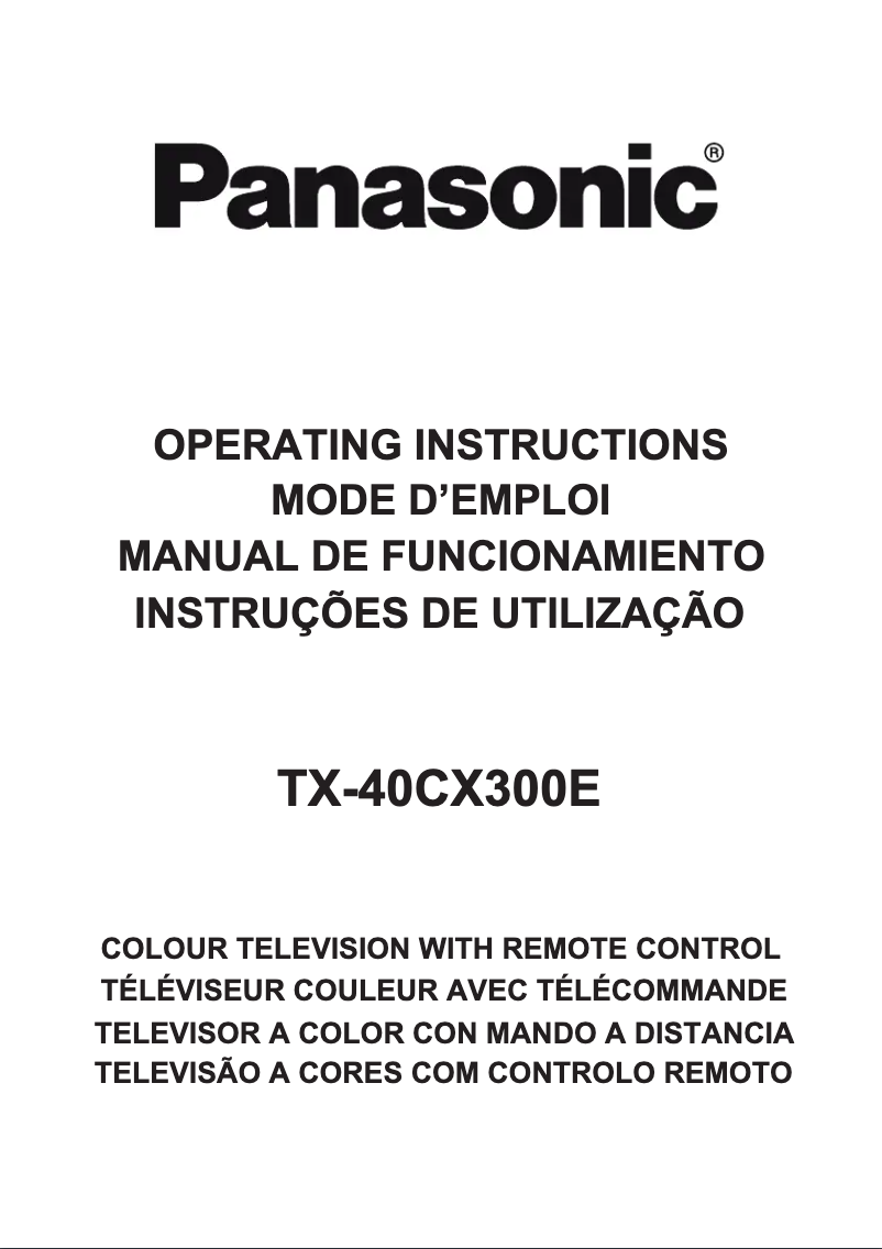 Page 1 de la notice Manuel utilisateur Panasonic Viera TX-40CX300E