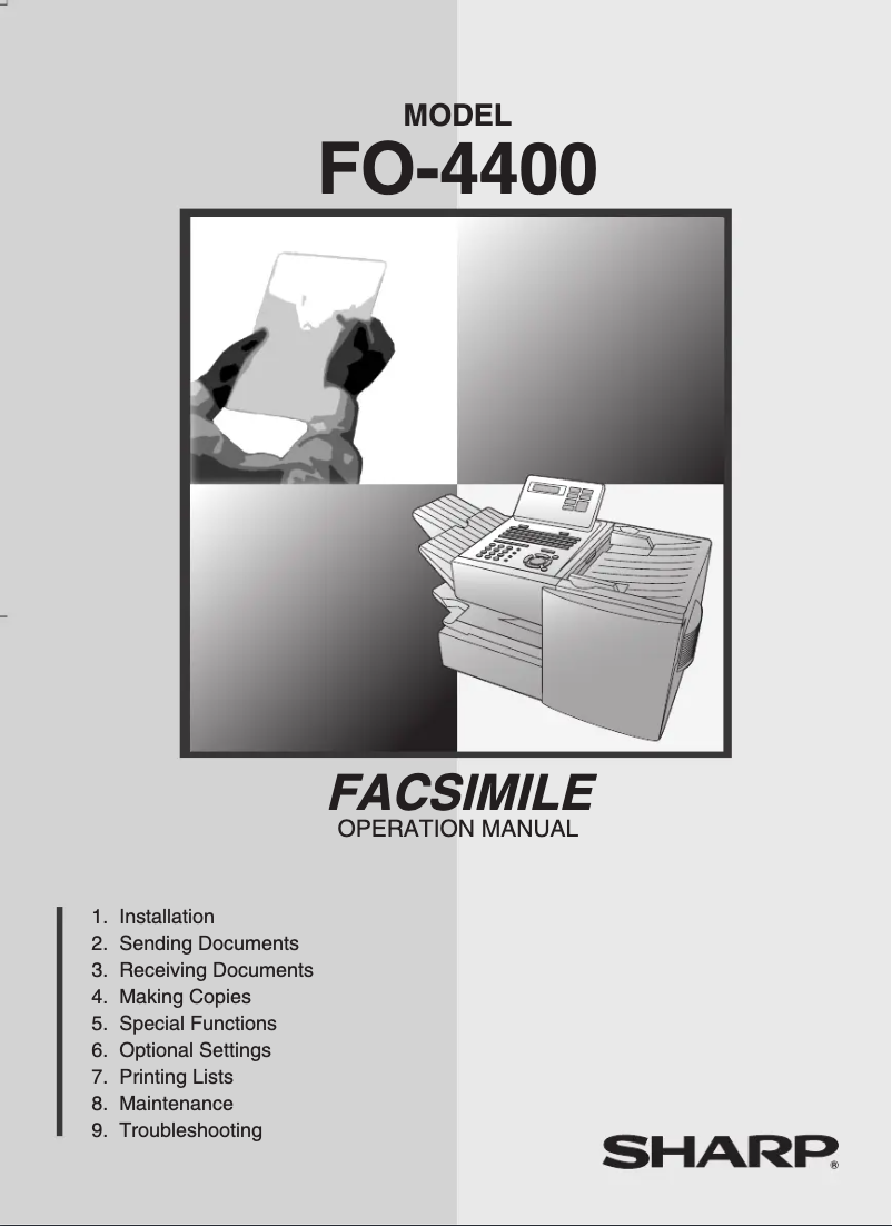 Image de la première page du manuel de l'appareil FO-4400