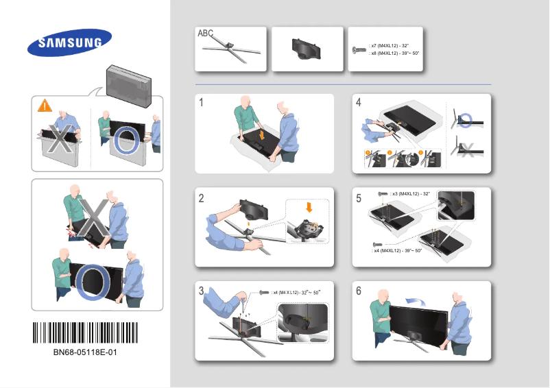 Page 1 de la notice Guide d'installation Samsung UE32F5500AK