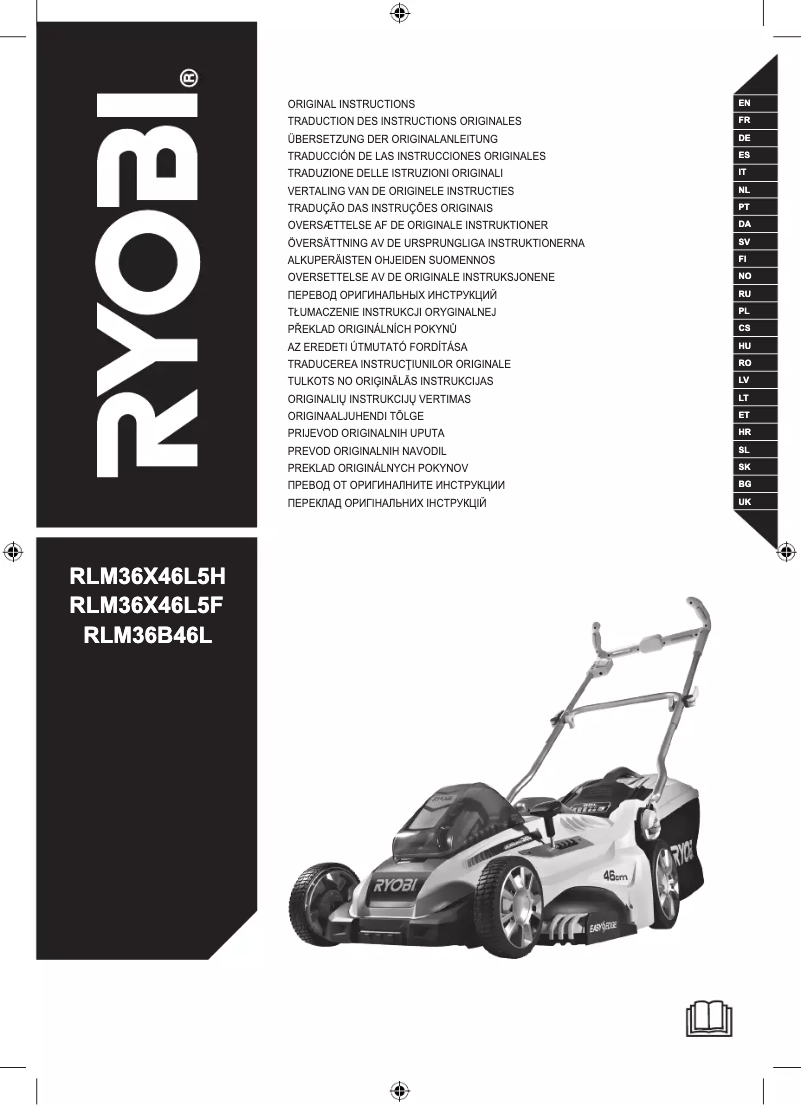 Page 1 de la notice Manuel utilisateur RYOBI RLM36B46L