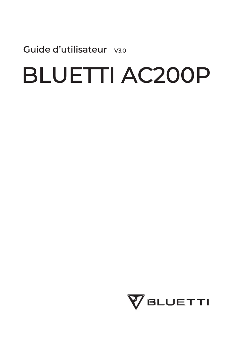 Page n°1 - Manuel utilisateur Bluetti AC200P