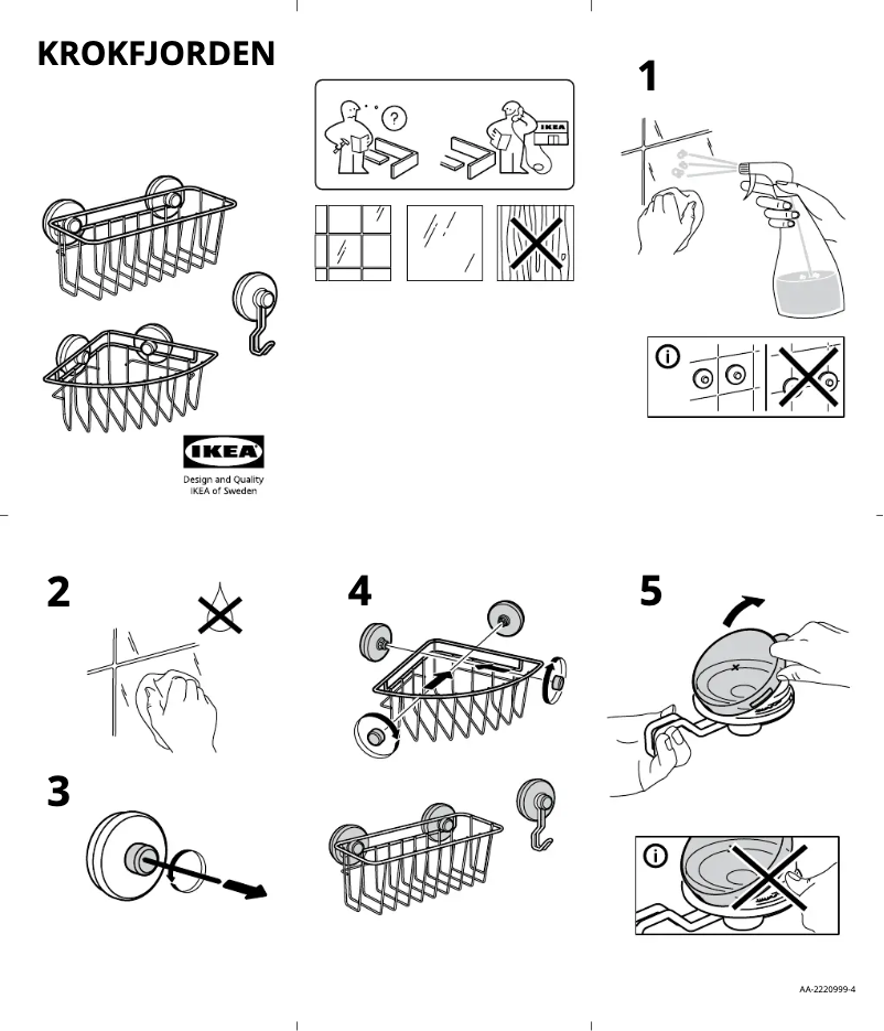 Page 1 de la notice Manuel utilisateur Ikea KROKFJORDEN 504.539.99