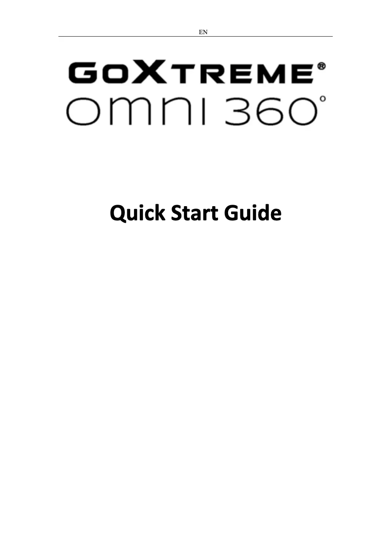 Page n°1 - Manuel utilisateur Easypix GoXtreme Omni 360°