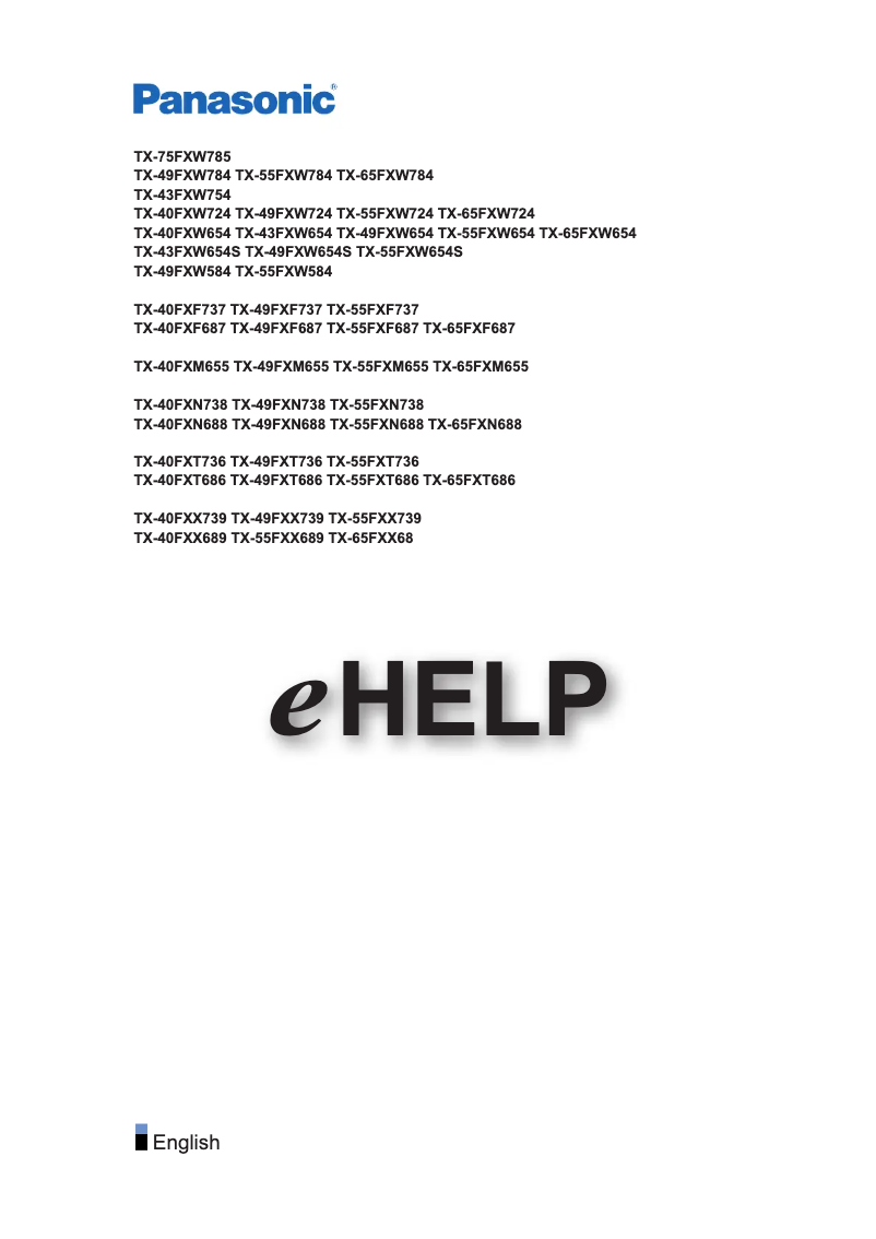 Page 1 de la notice Manuel utilisateur Panasonic TX-40FXT686