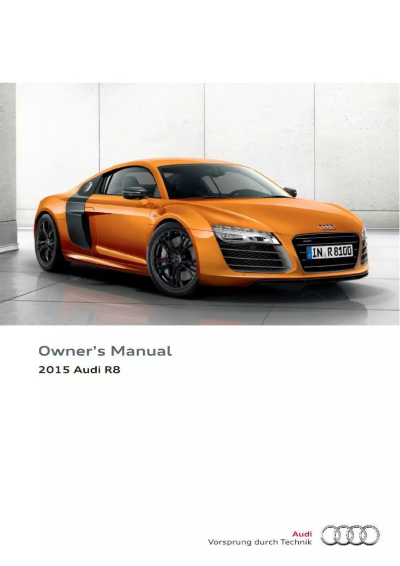 Page 1 de la notice Manuel utilisateur Audi R8 (2015)