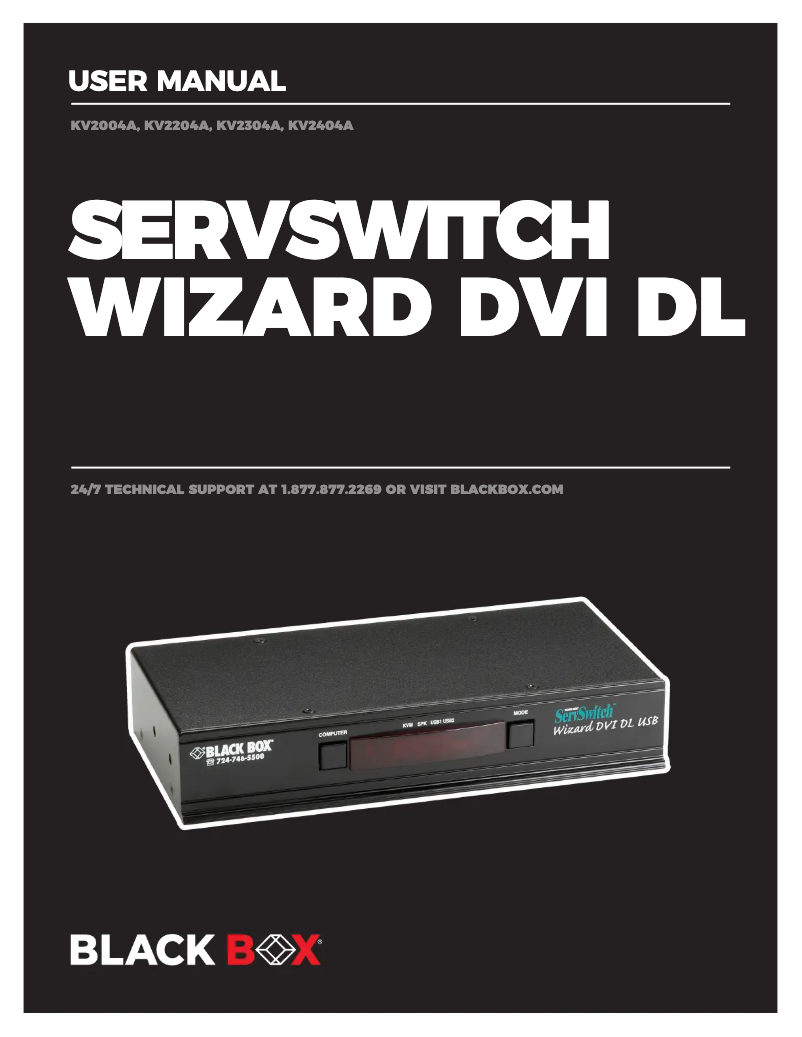 Page n°1 - Manuel utilisateur Black Box ISC735CSC