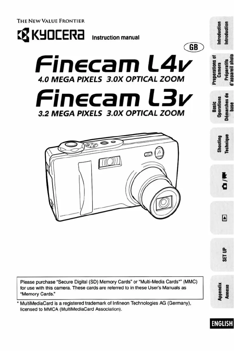 Image de la première page du manuel de l'appareil Finecam L4v