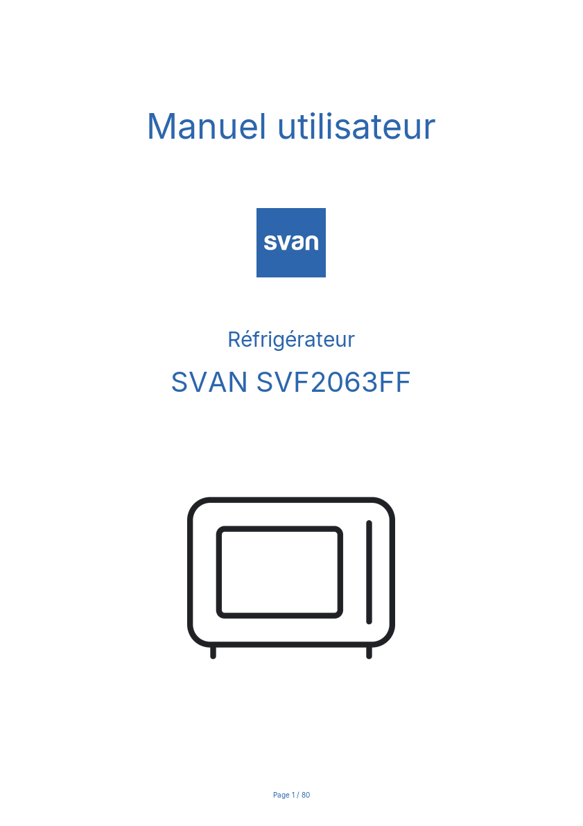 Image de la première page du manuel de l'appareil SVF2063FF