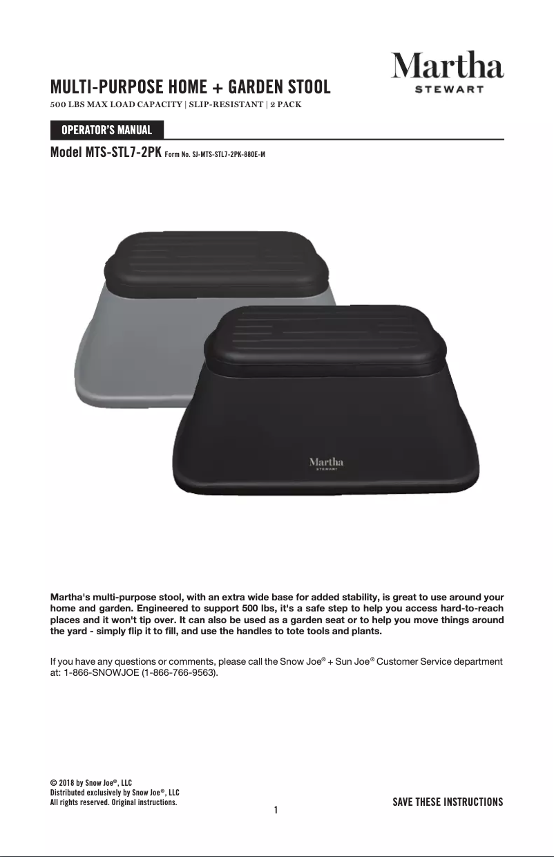 Page n°1 - Manuel utilisateur Martha Stewart MTS-STL7-2PK